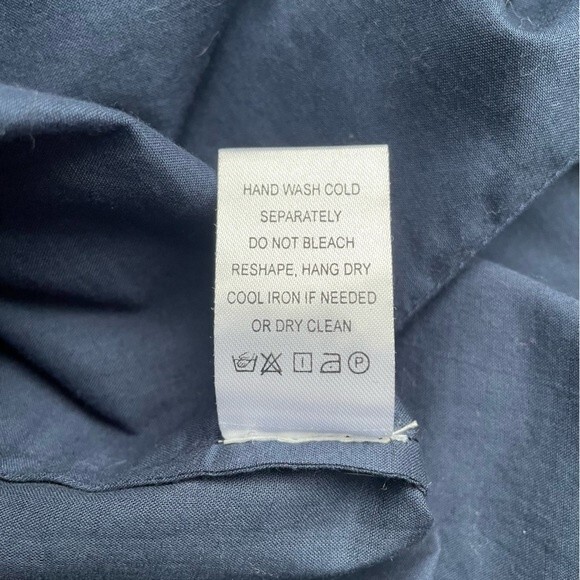 Jude Connally Embroidered Cotton Navy 3/4 Sleeve Tunic Women’s Size Medium - Picture 11 of 13